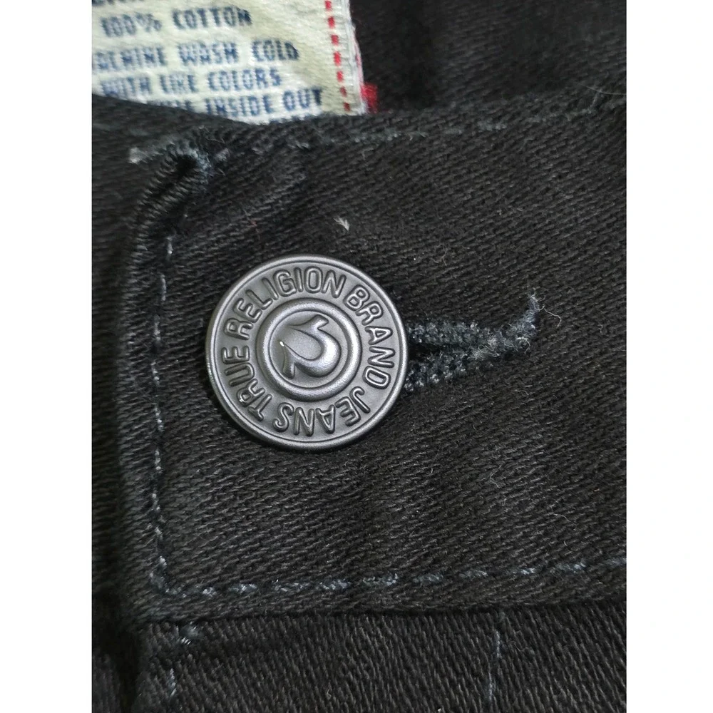 True Religion vintagey2k Bobby Jeans Mens 40 Black Straight Leg Denim